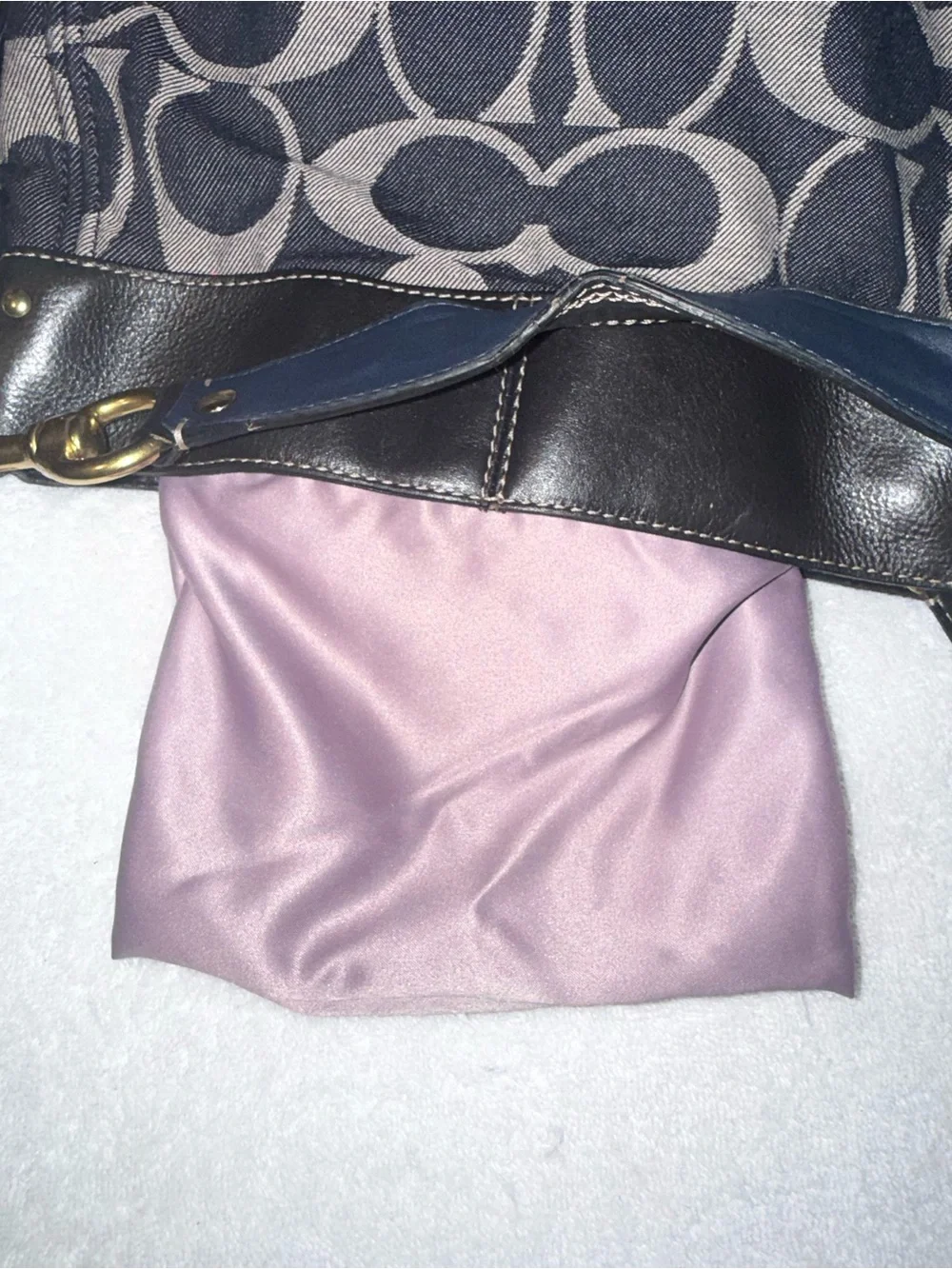 Coach vintage blue denim hobo bag